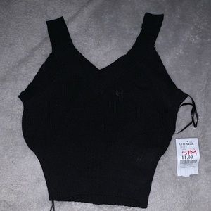Black stretchy crop top NEVER WORN